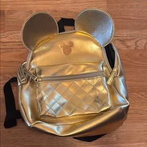 Gold Kids/adult Backpack Mickey ears